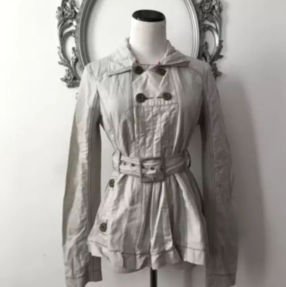Free People Jackets & Blazers - NEW Free People Anthropologie Double Breasted Coat Belt Jacket Gray Small 4-6